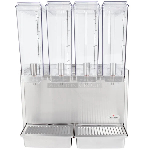 BRAND NEW SCRATCH AND DENT! Crathco BASE E47/E49-3 Classic Bubbler Series Quadruple 2.4 Gallon Bowl Stainless Steel Cold Beverage Dispenser. Base Only. Tested and Working! - Image 1 of 5