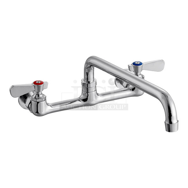 2 BRAND NEW SCRATCH AND DENT! Regency 600FWM812 Wall Mount Faucet with 8" Centers and 12" Swing Spout. 2 Times Your Bid!  - Image 1 of 5