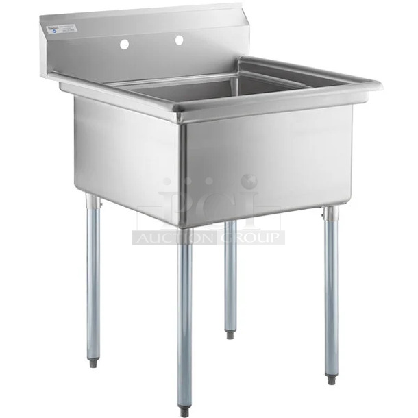 BRAND NEW SCRATCH AND DENT! Steelton 522CS12424 29 1/2" 18-Gauge Stainless Steel One Compartment Commercial Sink without Drainboard - 24" x 24" x 12" Bowl. No Legs.  - Image 1 of 5