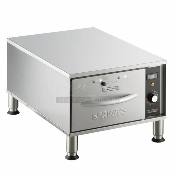 BRAND NEW SCRATCH AND DENT! 2024 ServIt 423WDNFS1 Single Narrow Freestanding Drawer Warmer. 115 Volts, 1 Phase. Tested and Working! - Image 1 of 5