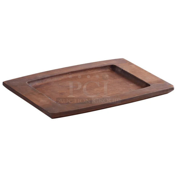 BRAND NEW IN BOX! Box of 6 Choice 825UL117CHS Valor 13 3/4" x 9 3/4" Rectangular Rubberwood Underliner with Rustic Chestnut Finish - Image 1 of 5