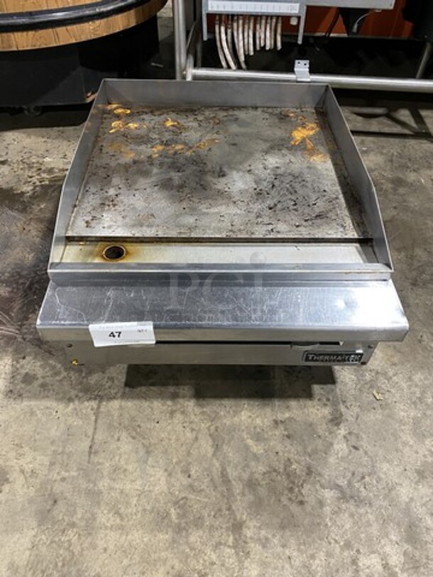 Therma Tek Commercial Countertop Natural Gas Powered Flat Top Griddle! With Back And Side Splashes! All Stainless Steel! On Legs!