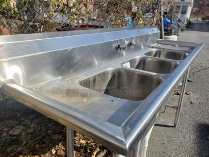 EAGLE 3 Compartment Sink (no faucet) 76X22X38