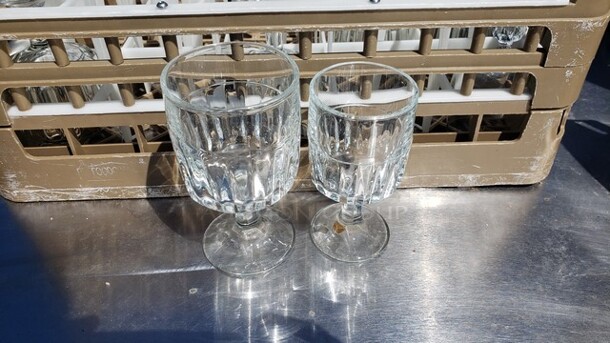 Lot of 13 Miscellaneous Glasses and a 25-Compartment Glass Rack! - Image 1 of 2