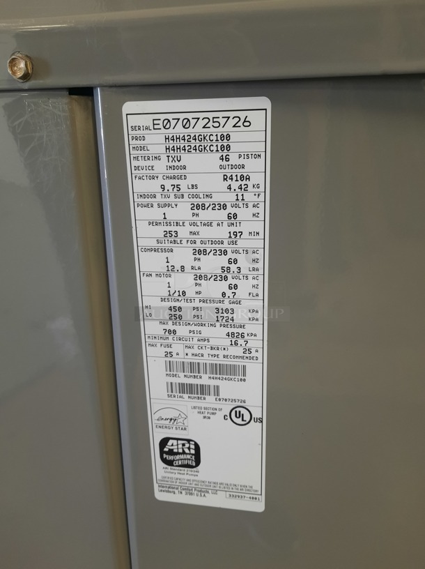 BRAND NEW Heat Pumps. ARI H4H424GKC100 Energy Star (Main Building)  - Image 4 of 4