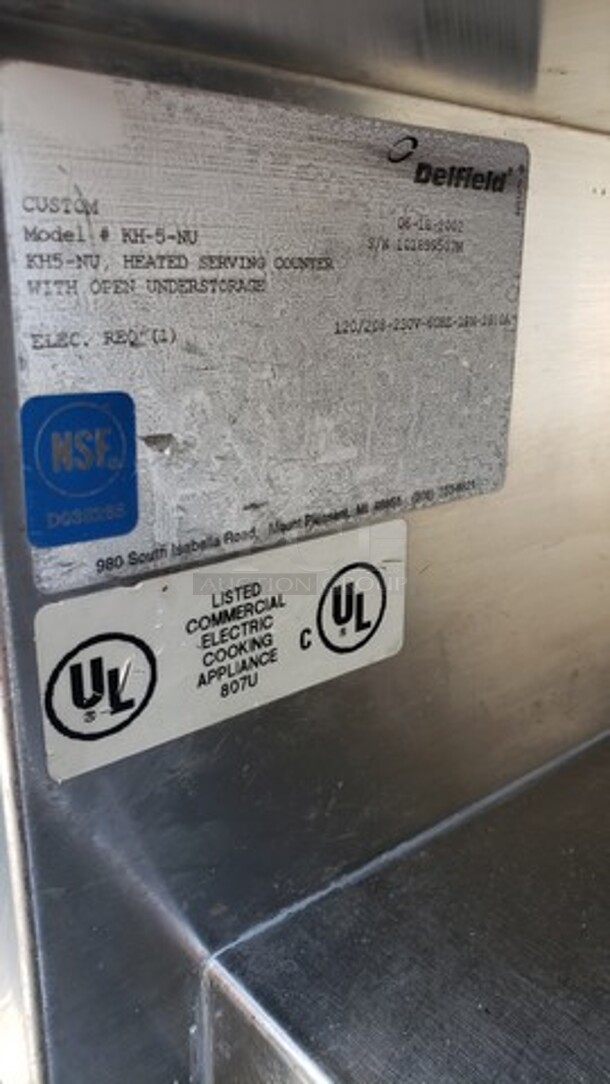 Delfield KH-5-NU Heated Serving Counter w/ Open Understorage! - Image 4 of 4