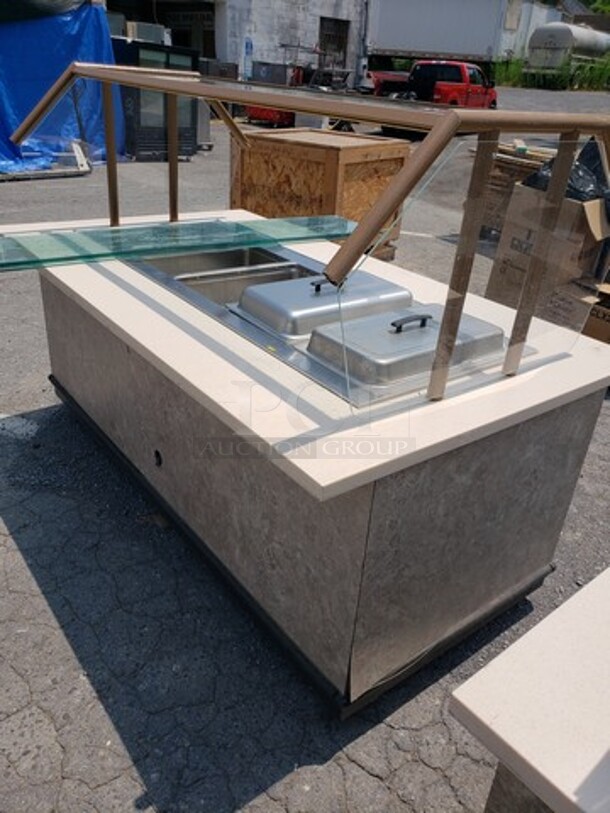 5 Well Mobile Food Cart w/ Enclosed Base, and Sneeze Guard! On Casters! - Image 3 of 6