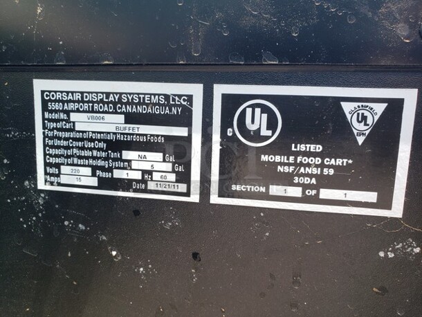 5 Well Mobile Food Cart w/ Enclosed Base, and Sneeze Guard! On Casters! - Image 6 of 6