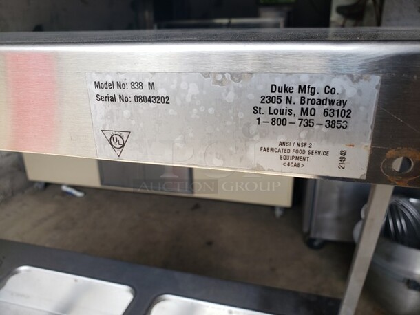 Duke 60" Hot/Cold Portable Buffet w/ (1) Hot Well & (3) Cold Sections!

115 V
1 PH
60 Hz - Image 4 of 5