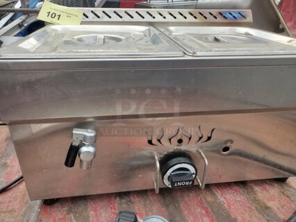  2 Pan Commercial Propane LP Gas Food Warmer Propane Gas Bain Marie Buffet Food Warmer with Regulator Canteen Buffet Gas Steam Table