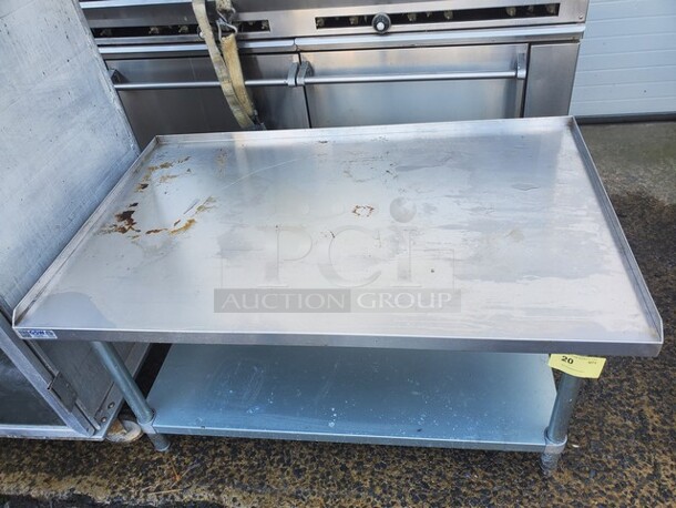 GSW 48" Stainless Steel Stand with Undershelf and Galvanized Legs 48X31X24 - Image 2 of 4