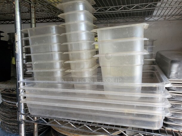 ALL ONE MONEY Lot of 22 Miscellaneous Plastic Food Pan! - Image 1 of 2