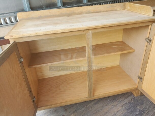 68" Food and Beverage Cabinet with Trash Receptacle, Very good shape! - Image 3 of 5