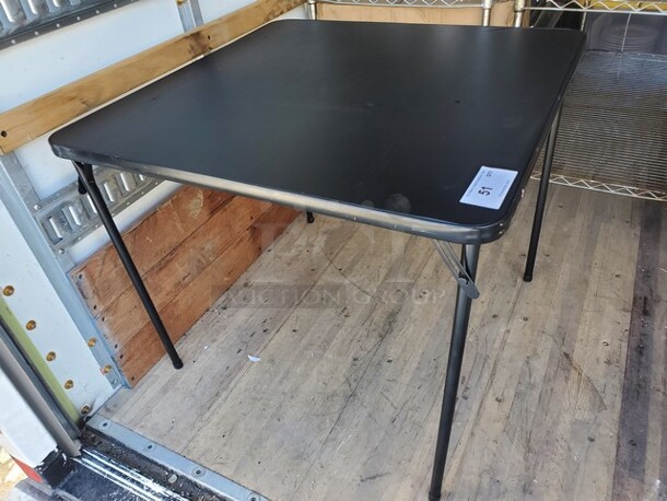 1 Black Square Table w/ foldable legs - Image 2 of 3