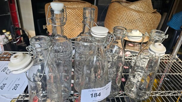Lot of 6 Miscellaneous Flip Top Glass Bottles - Image 2 of 3