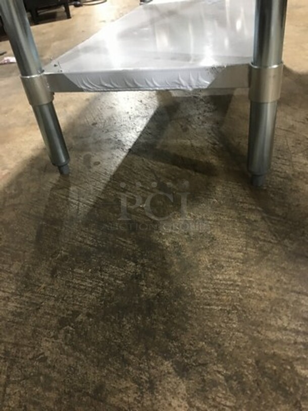 NEW! Gridmann Commercial Worktop Table! With Back Splash! With Storage Space Underneath! Solid Stainless Steel On Legs! - Image 6 of 7
