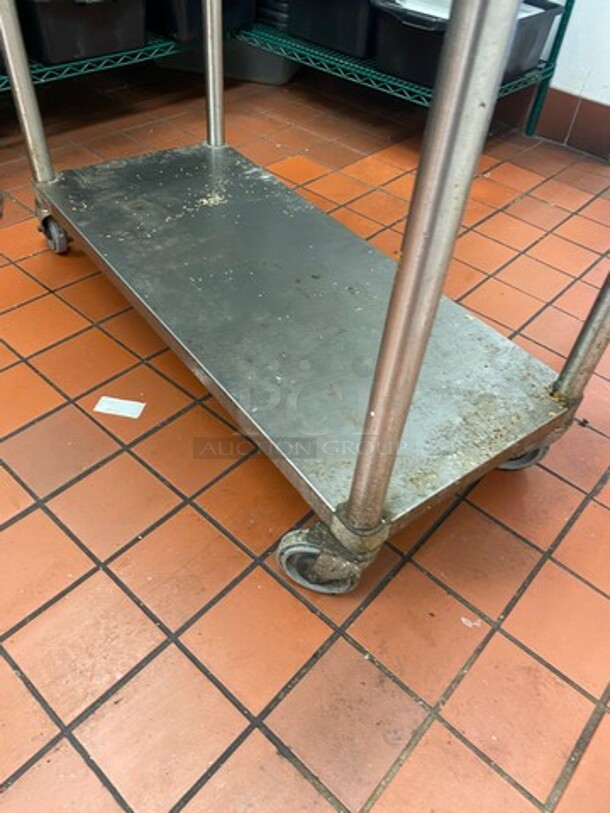 Solid Stainless Steel Work Top/ Prep Table! With Back Splash! With Storage Space Underneath! On Casters! - Image 6 of 6