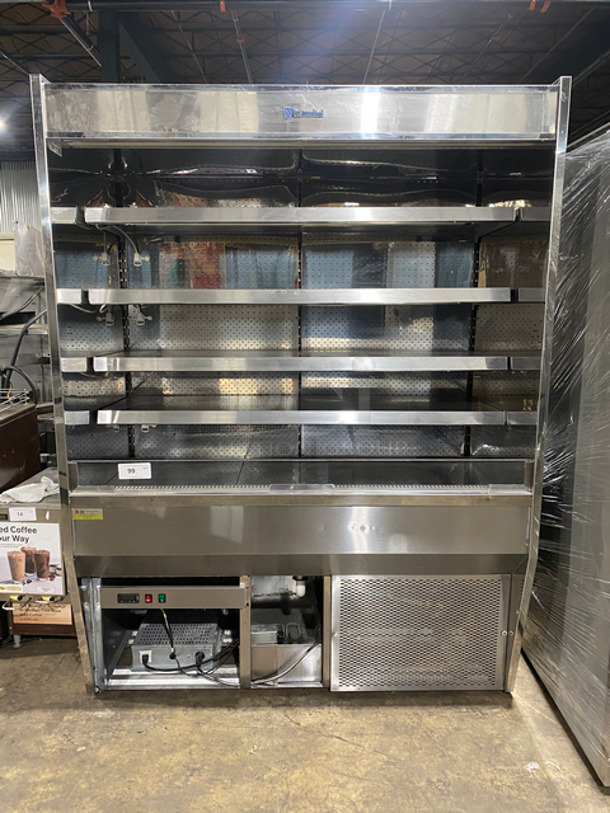 Custom Cool Commercial Refrigerated Open Grab-N-Go Case Merchandiser! With 4 Shelves! All Stainless Steel!