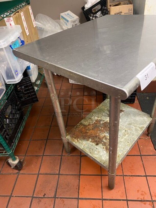 Advance Tabco Solid Stainless Steel Work Top/ Prep Table! With Storage Space Underneath! On Legs! Model: TT240 - Image 2 of 7