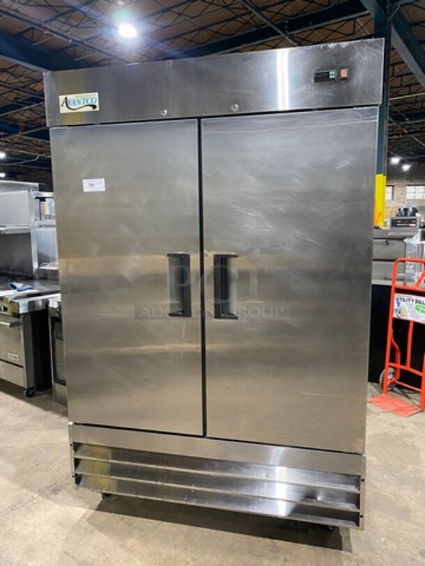 Avantco Commercial 2 Door Reach In Freezer! Solid Stainless Steel! On Casters! Model: 178A49FHC SN: 6065171419052126 115V
