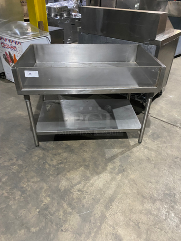 All Stainless Steel Ice Bin Display Merchandiser! With Drain! Great For Seafood/ Drinks/ Cut Fruit Etc! With Storage Area Underneath! On Legs!