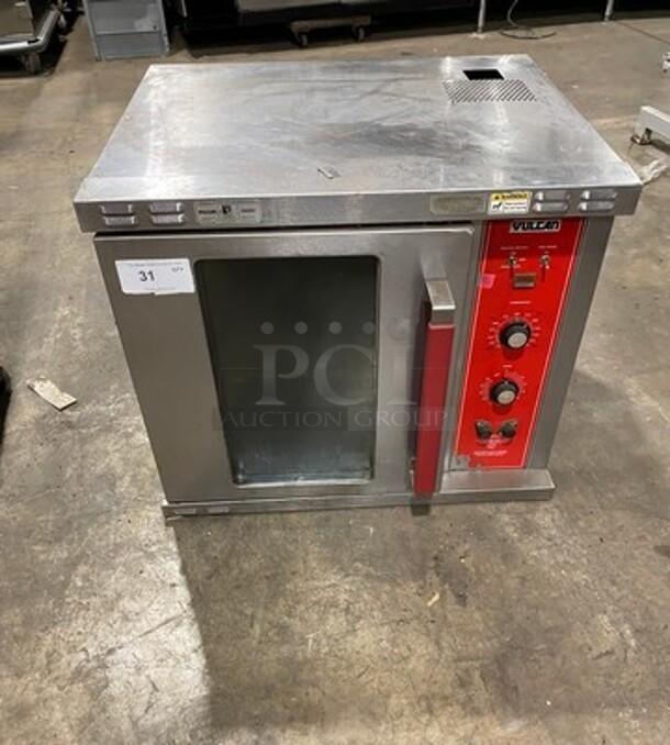 Nice! Vulcan Commercial Electric Powered Single Deck Half Sized Convection Oven! With View Through Door! All Stainless Steel!