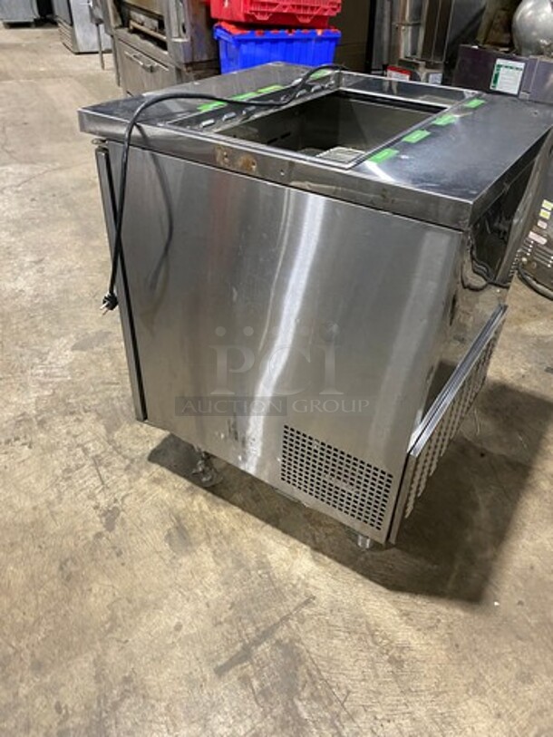 Turbo Air Refrigerated Salad Bar Island! Single Door Storage Space Underneath! All Stainless Steel! On Legs! Model: MST28711S - Image 3 of 12