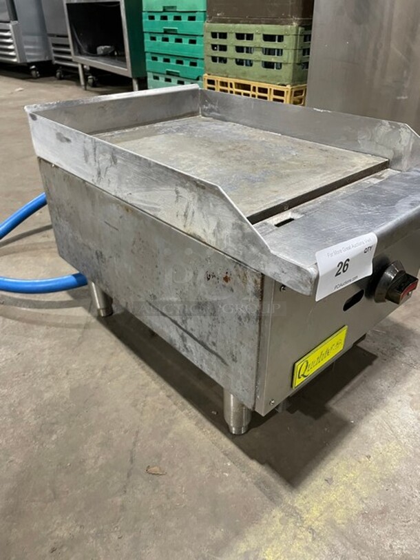 Qualite Commercial Natural Gas Powered Countertop Flat Griddle! All Stainless Steel! On Legs!  - Image 2 of 10