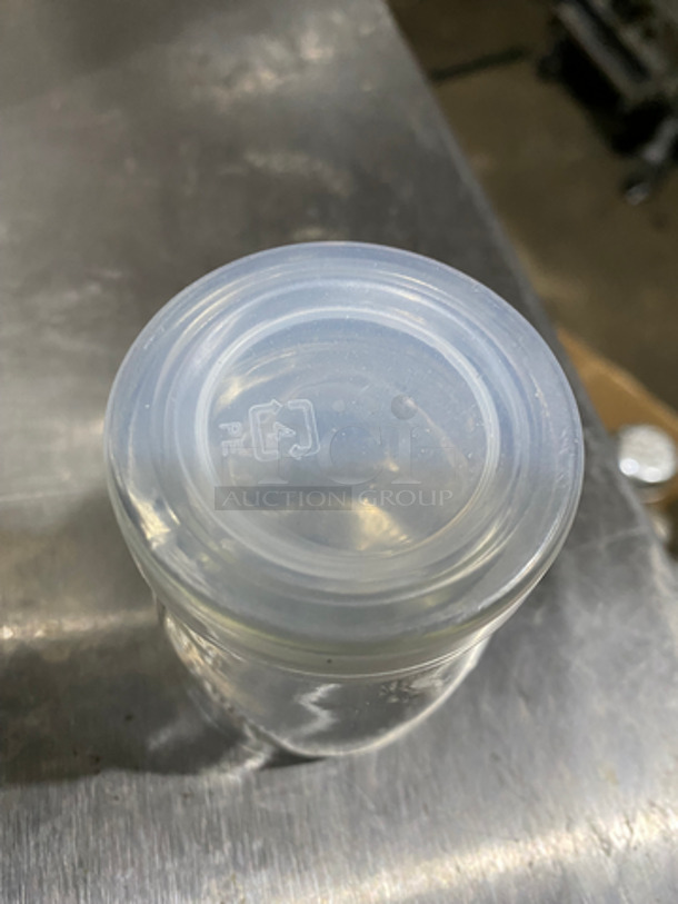 IN THE BOX! Restaurant Ware 3.5 Oz Clear Glass Milk/Yogurt Containers! With Plastic Lid! 2x Your Bid! - Image 4 of 5