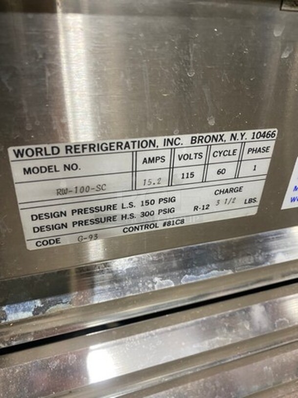 COOL! World Commercial 4 Door Reach In Cooler Merchandiser! With View Through Doors! Poly Coated Racks! All Stainless Steel Body! Model: RW100SC 115V 60HZ 1 Phase - Image 6 of 6