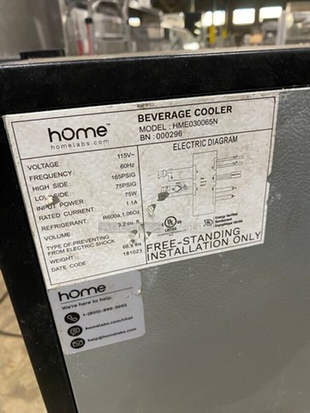 Home Countertop/ Undercounter Mini Fridge! With View Through Door! With Racks! Model: HME030065N 115V - Image 5 of 8