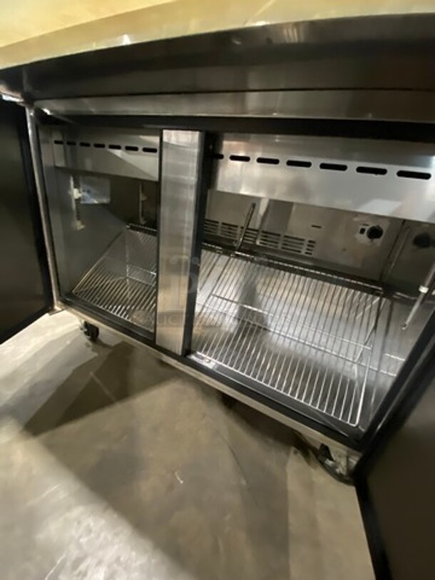 Turbo Air Commercial Refrigerated Sandwich Prep Table! With Commercial Cutting Board! With 2 Door Storage Space Underneath! All Stainless Steel! On Casters! Model: TST48SD18 SN: M418105011 115V 60HZ 1 Phase - Image 5 of 9