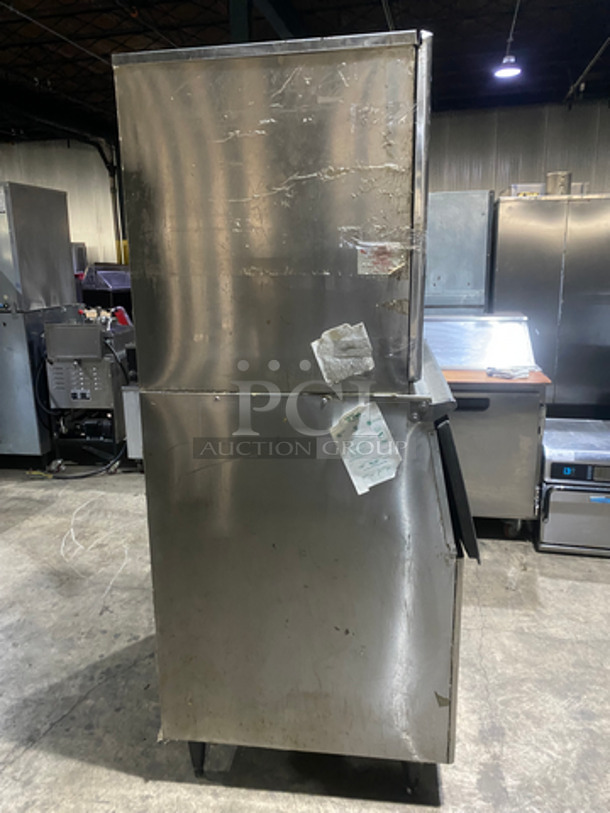 Hoshizaki Commercial Ice Making Machine! On Commercial Ice Bin! All Stainless Steel! On Legs! 2x Your Bid Makes One Unit! Model: KM500MWH SN: N11974D 115/120V 60HZ 1 Phase - Image 2 of 7
