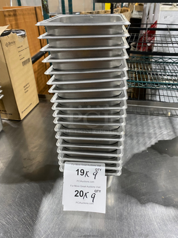 Browne Steam Table/ Prep Table Pans! All Stainless Steel! 9x Your Bid!