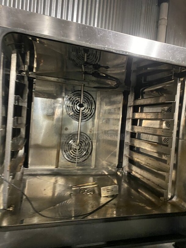 Unox Commercial Double Stacked Natural Gas Powered Combi Convection Oven! On Casters! 120V! Model: XAVC-06FS-GPL SN: 2016K0083152! 2X Your Bid, Makes One Unit! - Image 7 of 10