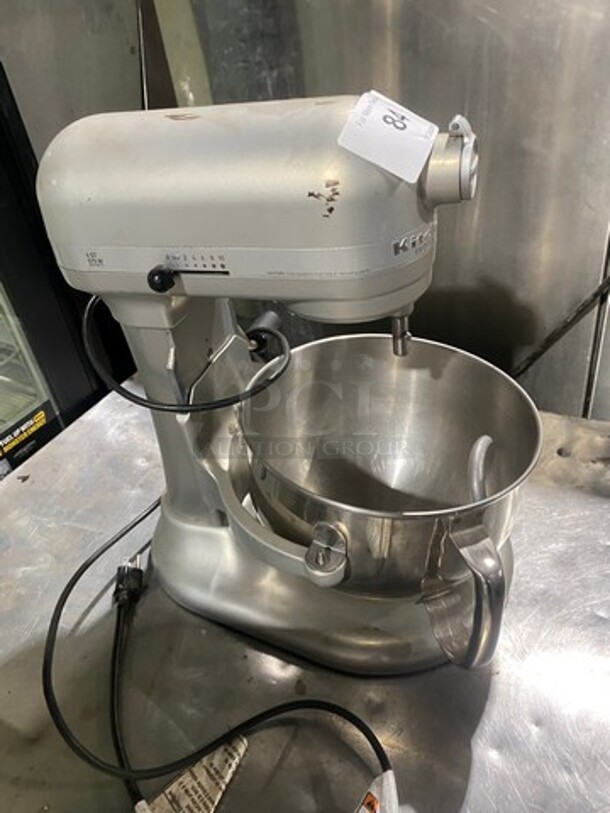 Kitchen Aid Countertop Planetary Mixer! With Mixing Bowl! With Spiral Hook And Whisk Attachment! - Image 2 of 7