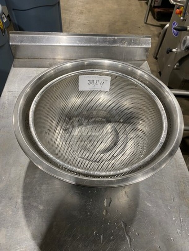 Stainless Steel Perforated Bowls/ Strainer! 4x Your Bid!