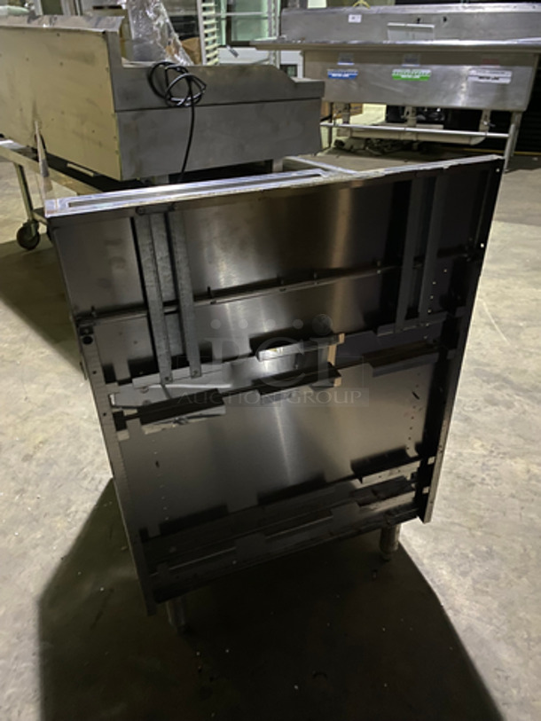 Perlick Under The Counter Drainboard! With Back And Side (1) Splashes! With Under Shelves! All Stainless Steel! On Legs! - Image 4 of 7