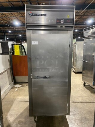 Victory Commercial Single Door Reach In Freezer! All Stainless Steel! On Legs! Model: FS1DS7EW SN: E0268310! 115V 60HZ 1 Phase!
