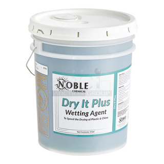 BRAND NEW! Noble Chemical 5 Gallon / 640 oz. Dry It Plus Concentrated Rinse Aid for High Temperature Dish Machines