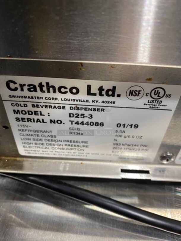 LATE MODEL! 2019 Crathco Commercial Countertop Dual Refrigerated Beverage Dispenser! Model: D253 SN: T444086 115V - Image 6 of 8