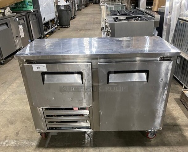 Cool Tech Commercial 2 Door Lowboy/ Worktop Cooler! Stainless Steel! On Casters!