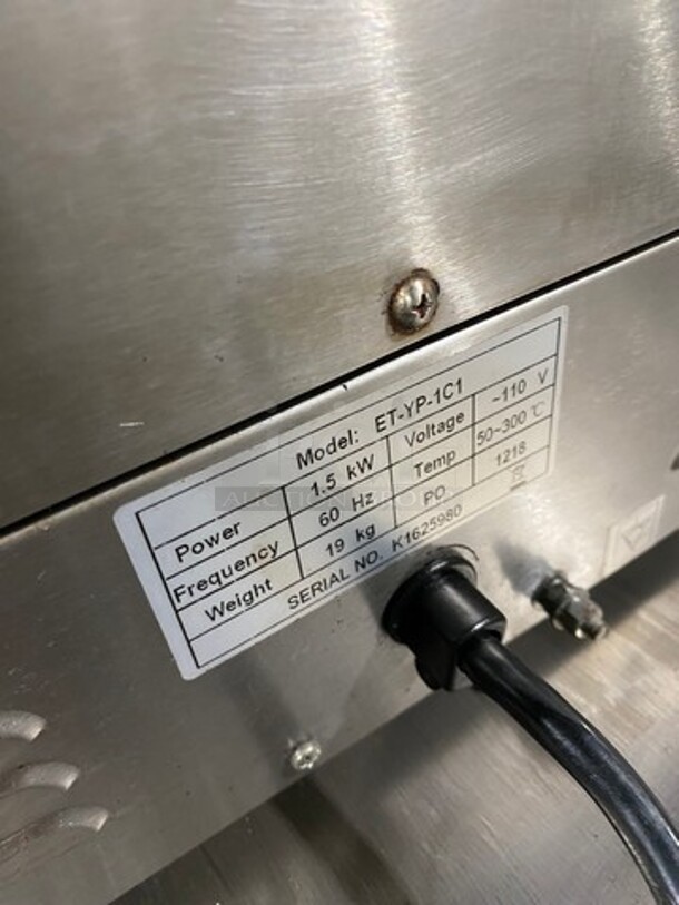 Commercial Countertop Panini/Sandwich Grill! With Ribbed Press! All Stainless Steel! Model: ETYP1C1 SN: K1625980 110V - Image 5 of 9
