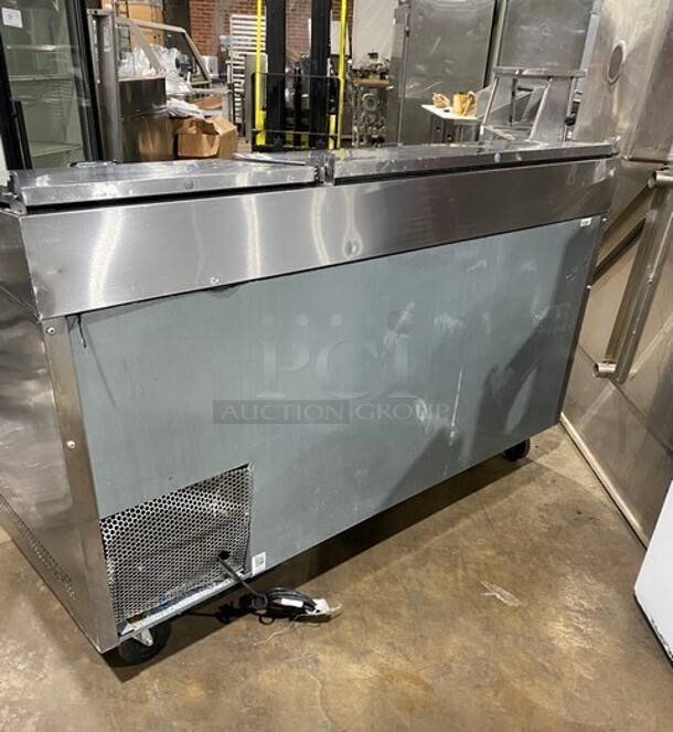 True Commercial Refrigerated Pizza Prep Table! With 2 Door Storage Space Underneath! All Stainless Steel! On Casters! Model: TPP67 SN:9419953 115V 1PH  - Image 4 of 9
