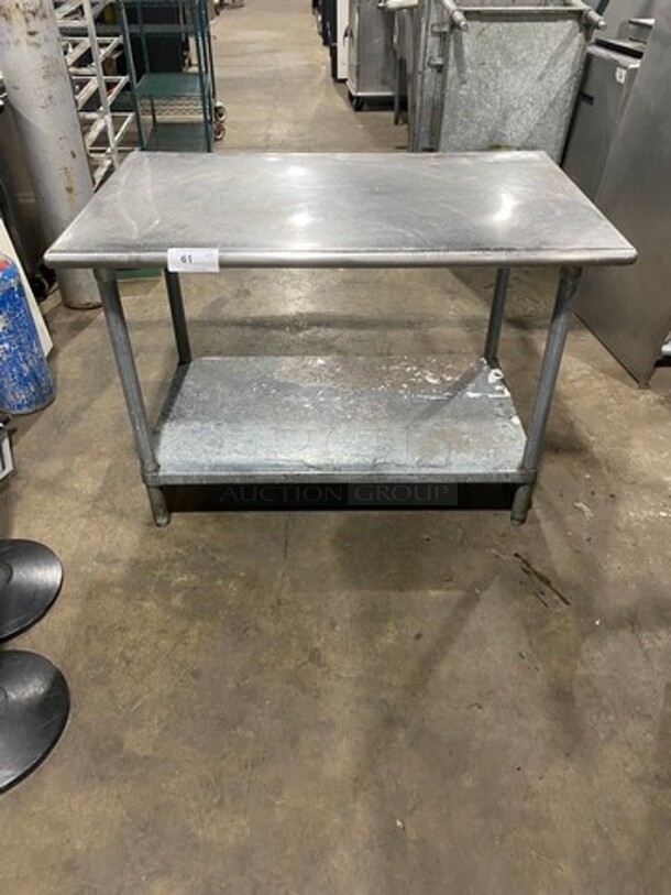 Tabco Solid Stainless Steel Work Top/ Prep Table! With Storage Space Underneath! On Legs!
