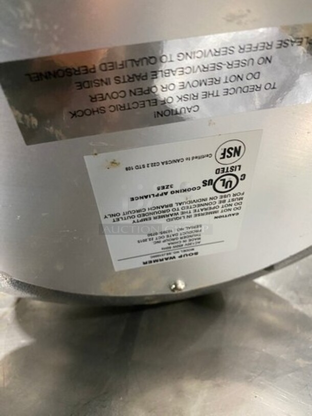 Thunder Group Commercial Countertop Food Warmer Soup Kettle! Model: SEJ31000G SN: 103950750 120V - Image 6 of 7