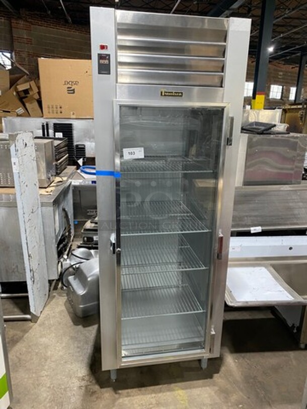 BEAUTIFUL! Traulsen Commercial Single Door Reach In Refrigerator! With View Through Doors! Poly Coated Racks! All Stainless Steel! On Legs! WORKING WHEN REMOVED! Model: G11010 SN: T179511B12 115V 60HZ 1 Phase