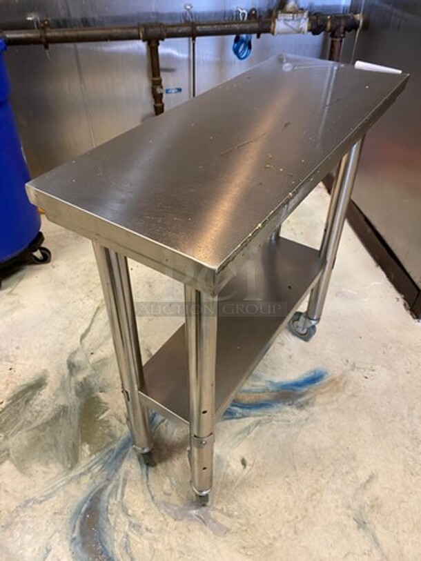 Solid Stainless Steel Work Top/ Prep Table! With Storage Space Underneath! On Casters! - Image 3 of 5