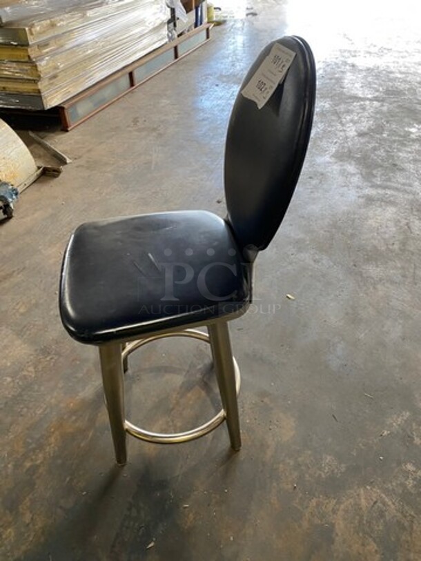 Black Cushioned Chairs! With Metal Base! With Footrest! 5x Your Bid! - Image 2 of 6