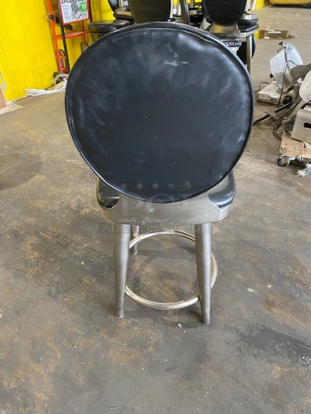 Black Cushioned Chairs! With Metal Base! With Footrest! 5x Your Bid! - Image 3 of 6